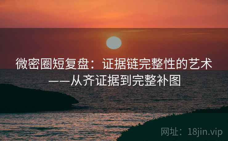 微密圈短复盘:证据链完整性的艺术——从齐证据到完整补图 微密圈短复盘:证据链完整性的艺术——从齐证据到完整补图